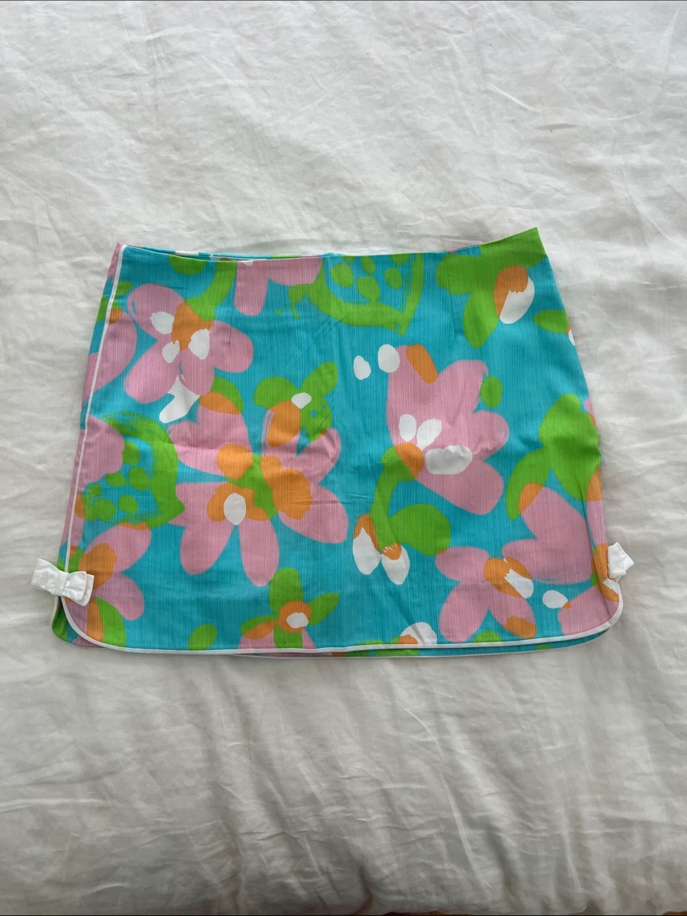 Lilly Pulitzer Turquoise Pink Green Floral Mini Skirt